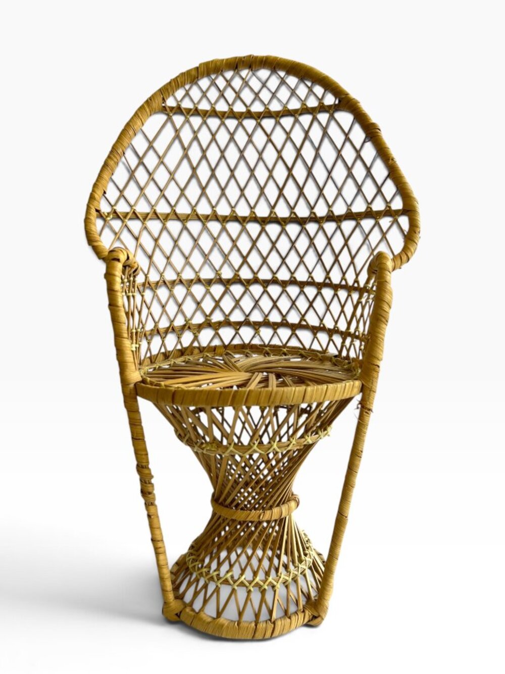 Wicker Rattan Peacock Planter Chair Decor